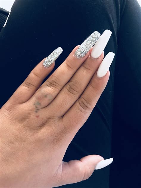 Coffin white nails with diamonds - Nov 10, 2020 - Explore Sparkle & Co. Luxe Nails's board "White Nails", followed by 2,920 people on Pinterest. See more ideas about white nails, nails, pretty nails.
